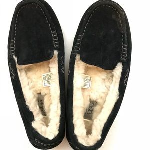 BLACK SUEDE UGG SLIPPERS
